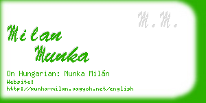 milan munka business card