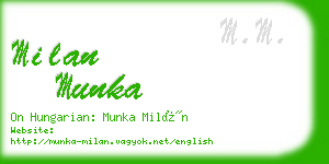 milan munka business card